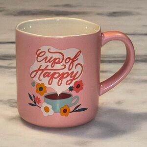 Opalhouse Stoneware Coffee Mug “Cup of Happy” pink floral